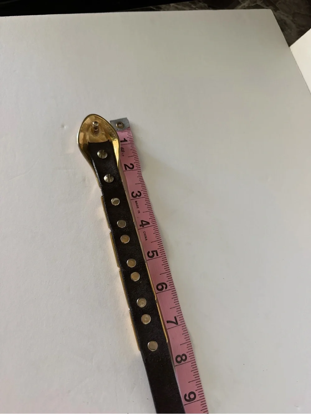 Vintage Brass and Leather adjustable belt Retro Goth